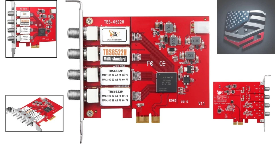 TBS6522 Quad Tuner PCIe Card - Capture & Stream 1080p Live TV Effortlessly - Image 2 of 4