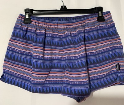 Patagonia Shorts Women M Blue Barely Baggies 2.5  Beach Gorpcore Aztec  57043