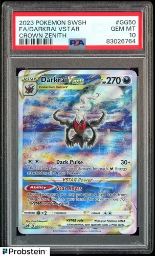 2023 Pokemon SWSH Crown Zenith #GG50 FA Darkrai VSTAR PSA 10 GEM MINT