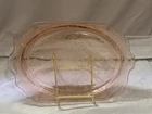Vintage ANCHOR HOCKING PINK DEPRESSION GLASS PRINCESS PLATTER PLATE 12"