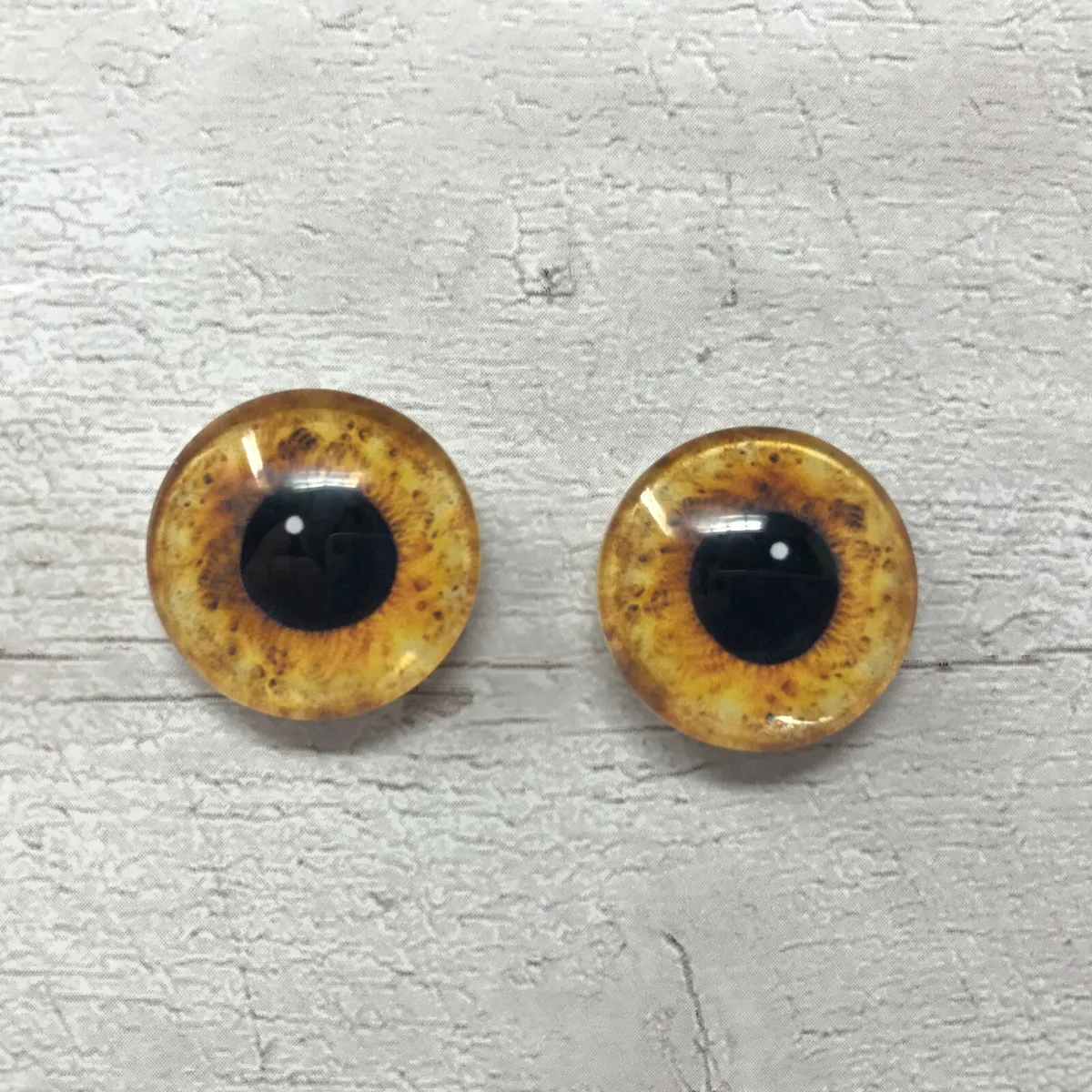 Realistic glass eyes, amber animal eyes for crafts (324)