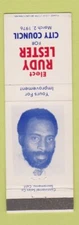 Matchbook Cover - Rudy Lester City Council Election 1976 CA Sacramento?