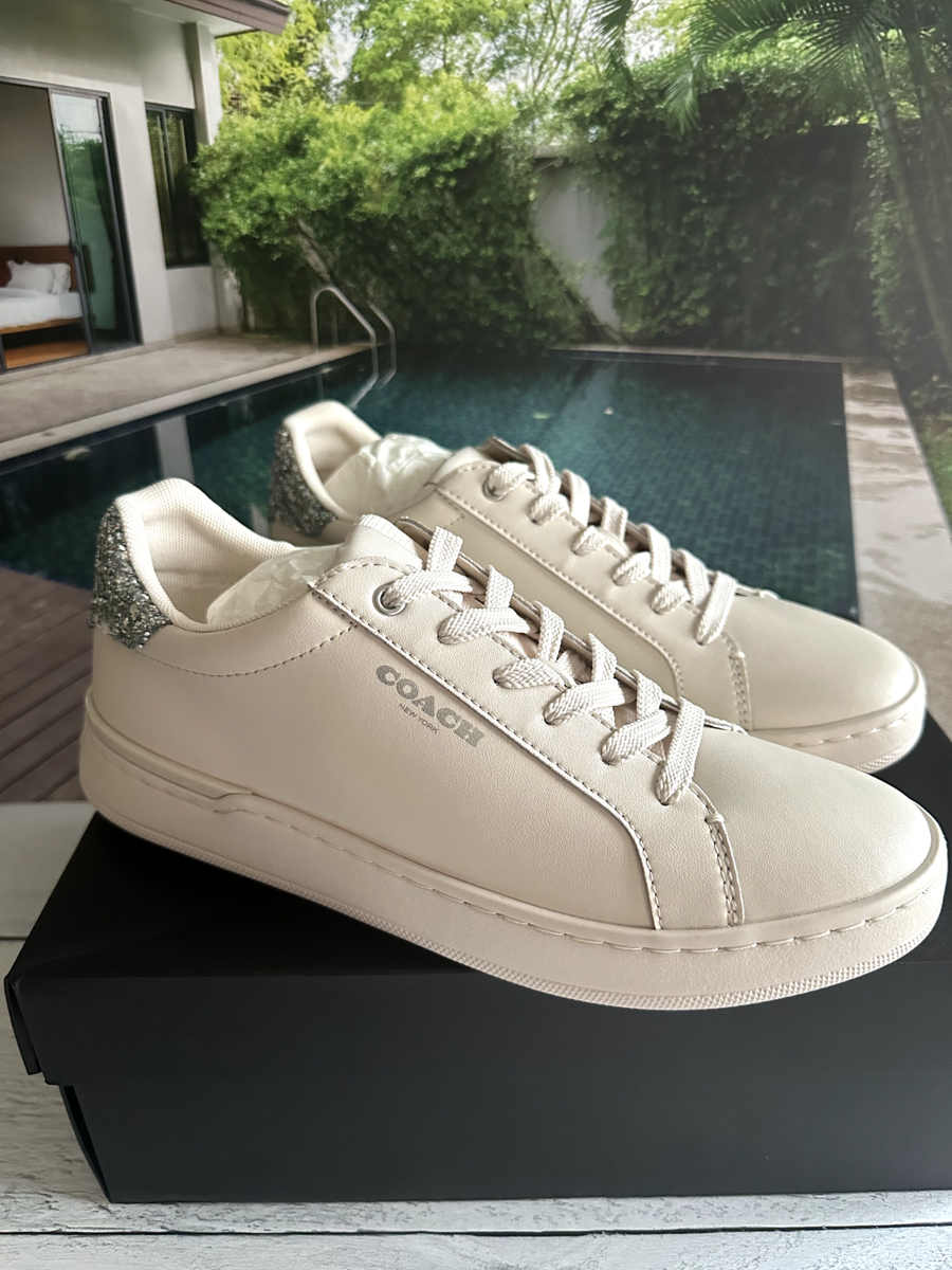 靴 foot the coaches PLAIN SHOES 8 BN Coach Clip Low Top Sneaker Sliver Chalk CP874 Size 8.5 US | eBay