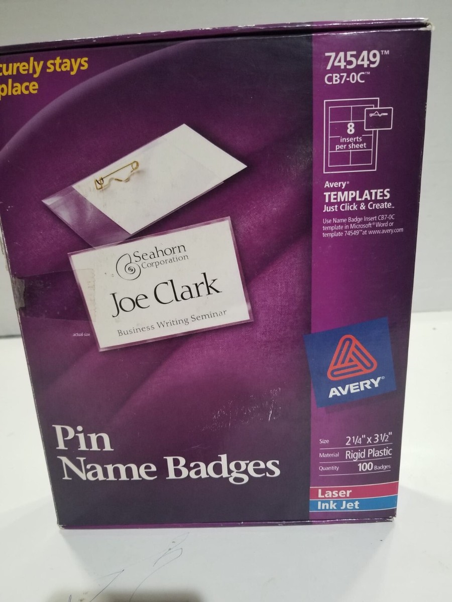 .☆* Avery 74549 Pin Name Badges | eBay