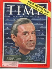 1956 -TIME- Vintage Stavros Niarchos Shipping Tycoon Magazine - August 6