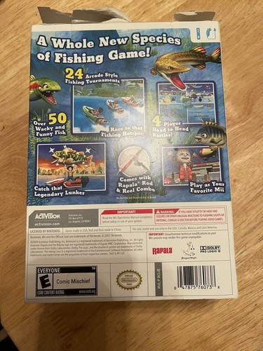 NINTENDO Wii RAPALA We FISH ROD & REEL COMBO GAME NEW TORN PACKAGE - Picture 2 of 6