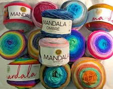 LION BRAND MANDALA YARN-MANY COLORS -DISCOUNT SHIPPING on 2+