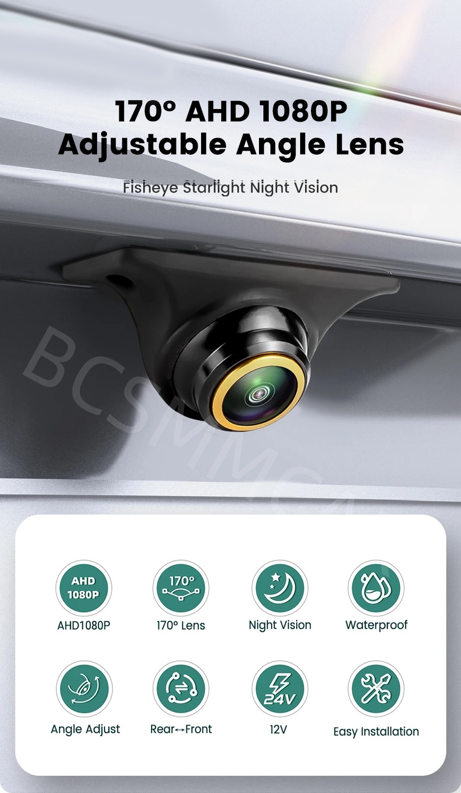 170 Degree HD Car Rear View Reverse Backup Parking Camera CVBS Cam Waterproof