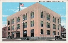 Connellsville PA West Penn Terminal Train Railroad Depot Station Vtg Postcard E9