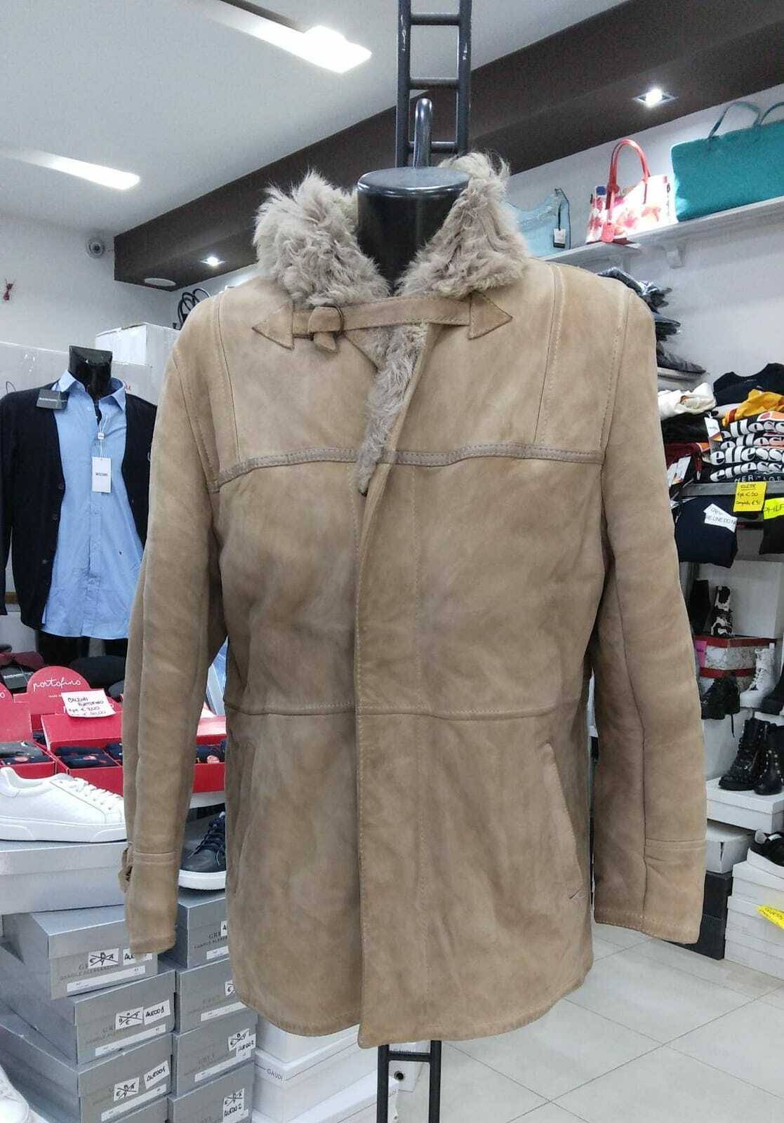 Beige Shearling Coat For Women Vintage Size 50 MON 516 LZ