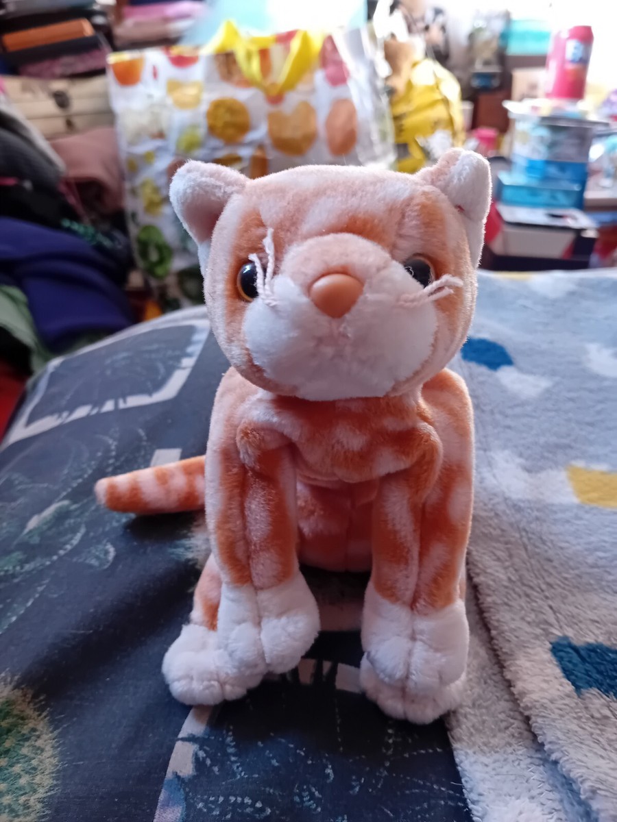 Ty Beanie Babies Amber The Striped Ginger Cat, Small Plush Soft