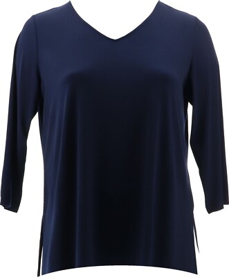 Susan Graver Modern Essentials Liquid Knit Tunic Navy S NWOT (759)