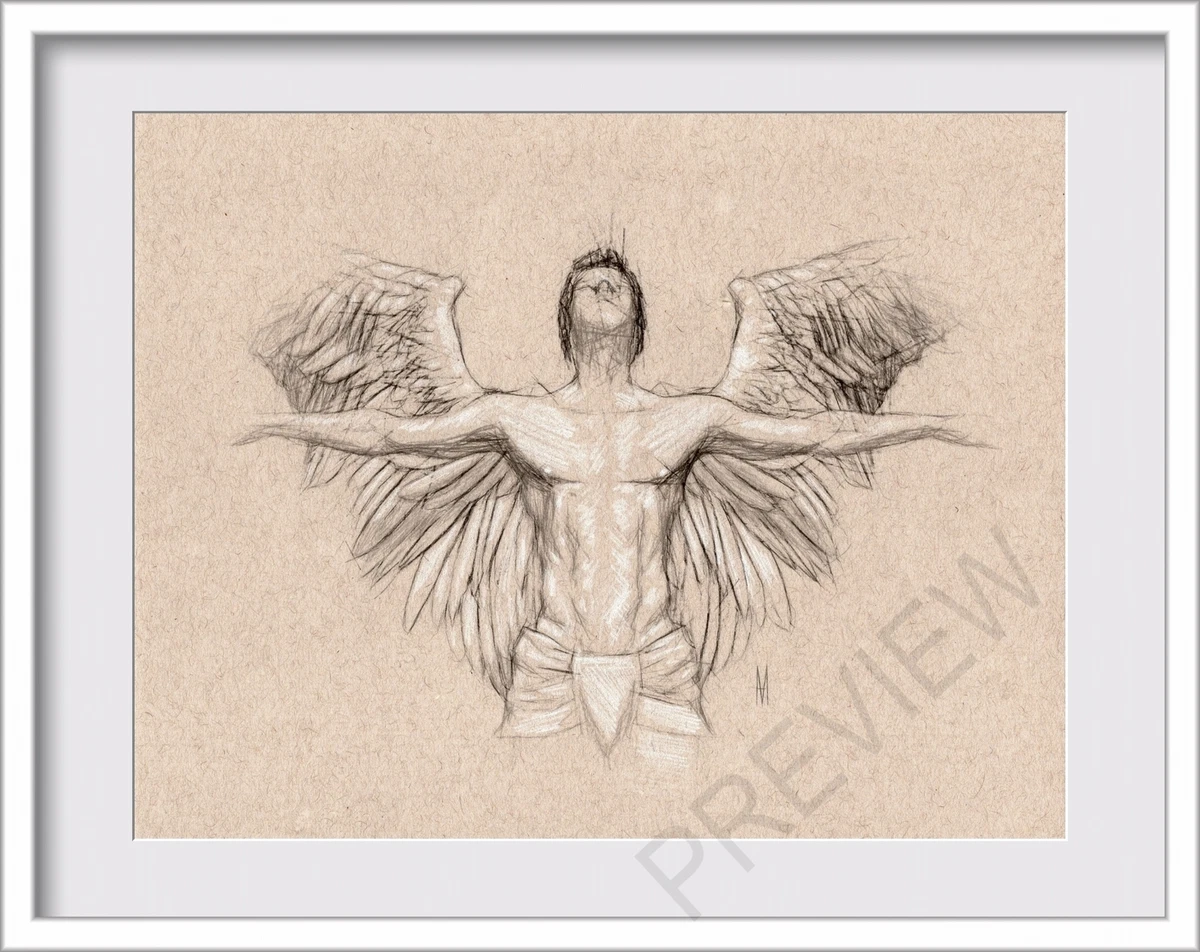 Top 146+ male angel sketch latest - in.eteachers