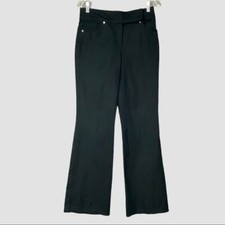 Escada Womens Pants Black Cotton Stretch Flare Trousers size EU 38 US 8