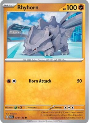 rhyhorn pokemon card value Pokemon Rhyhorn (74/185) Stellar Crown NM