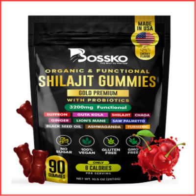 HIMALAYAN SHILAJIT Gummies Organic for Men Women 90ct BOSSKO THE WAY TO THE TOP