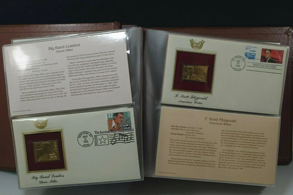 41 GOLDEN REPLICAS STAMPS ISSUES JUL 11 1996/AUG20 1998 SET 1 DAY COVER 22K GOLD - Image 4 of 4