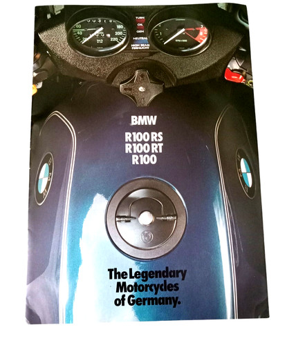 BMW Legendary Motorcycle R100 RS RT Factory Advertising Fold Out Brochure