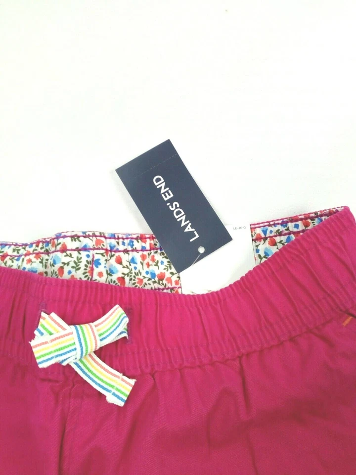 Pantalones Cortos Lands' End Niñas Rosa Talla Pequeña (7-8) con Cintura Ajustable Foto 2 de 4
