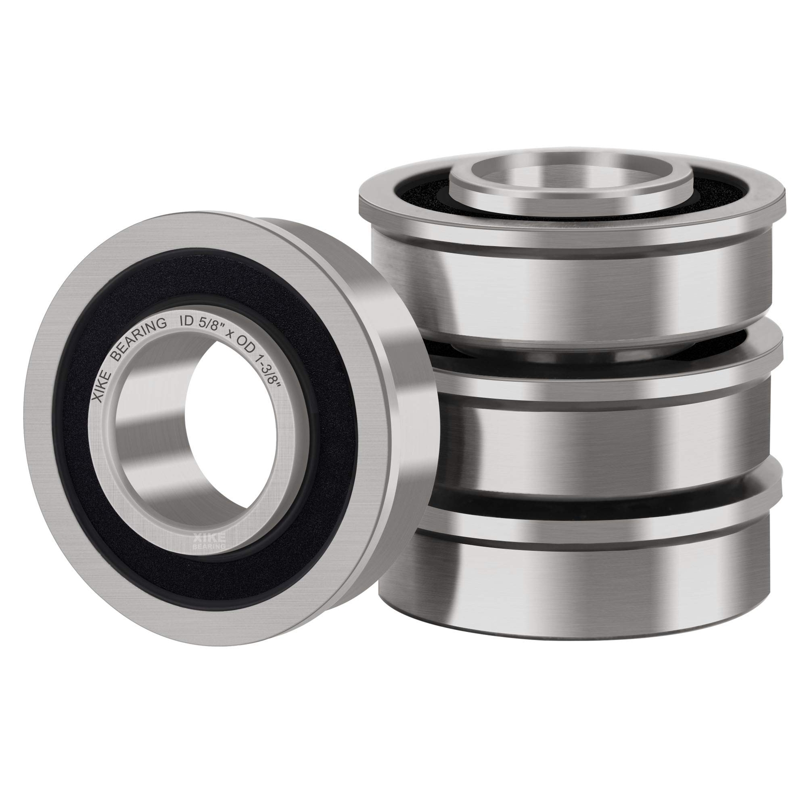 XiKe 4 Pack Flanged Ball Bearing ID 5/8