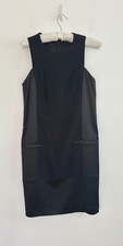 French Connection Dress Women's Black Satin Crepe Lined Smart Wiggle Size 10