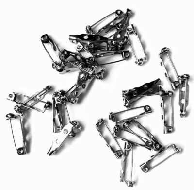 20 mm BROSCHENRÜCKEN Schmuck Pins Anstecker Verschluss Stab Basteln mit Sicherheitsrollenschnäpper
