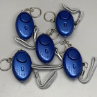 5-PACK! Personal Alarm Keychain Emergency Self Defense Alarm With LED Light Blue