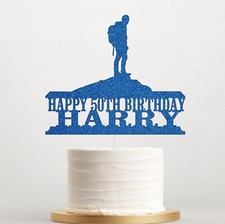 Hiking Mountain Cake Topper Personalised Girls Birthday Cake Decoration Name