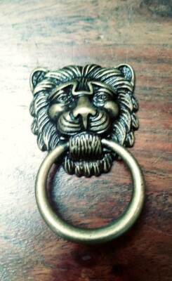 Brass FURNITURE Hardware Drawer Ring Pull Lion Head Bosetti Marella Italy