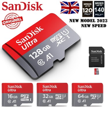 Neu SanDisk Ultra Micro SD Speicherkarte Class 10 SDHC SDXC UHS-1 32GB 64GB 128GB 