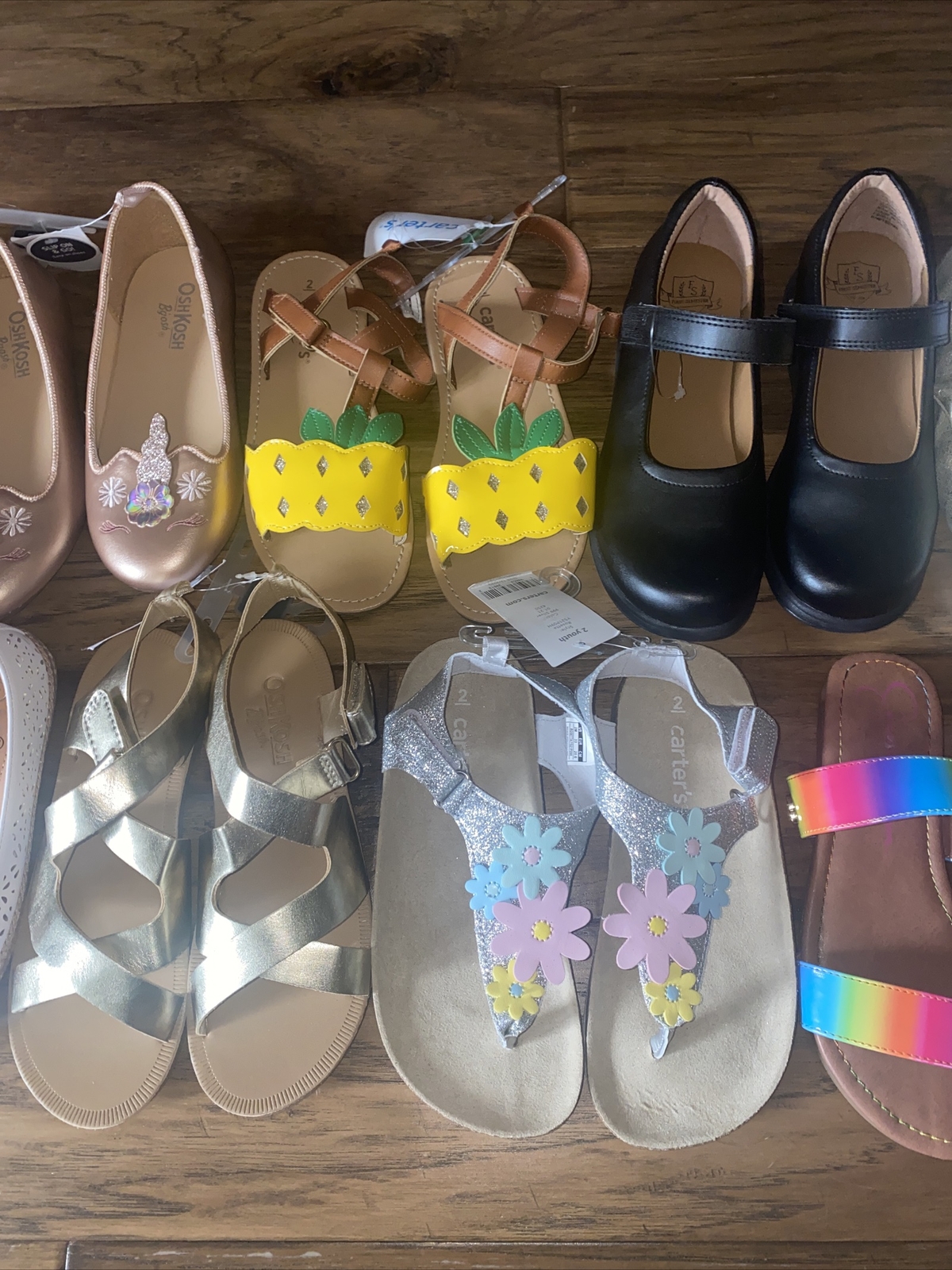 Scarpe bambina nuove con etichette e senza etichette taglia 2 sandali estivi giovanili ballerine Carter’s lotto misto