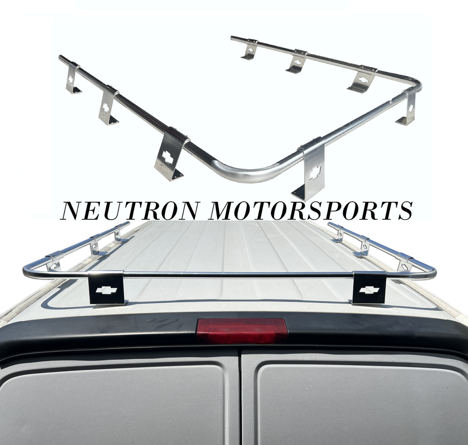 Universal Vintage Style Van Chevy Logo Roof Rack Luggage Carrier Silver ...