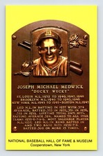 Postcard Baseball Ducky Joe Medwick Hall Fame Plaque 1990s Unposted Chrome