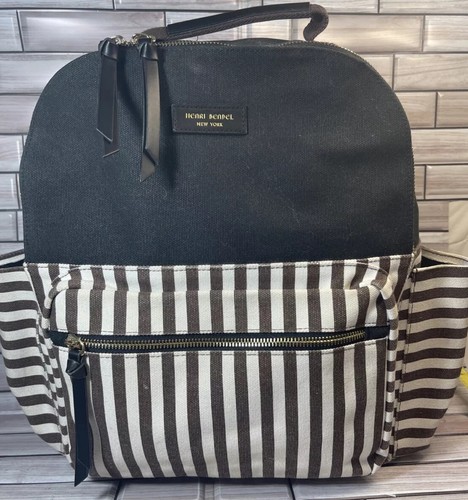 henri bendel striped canvas backpack