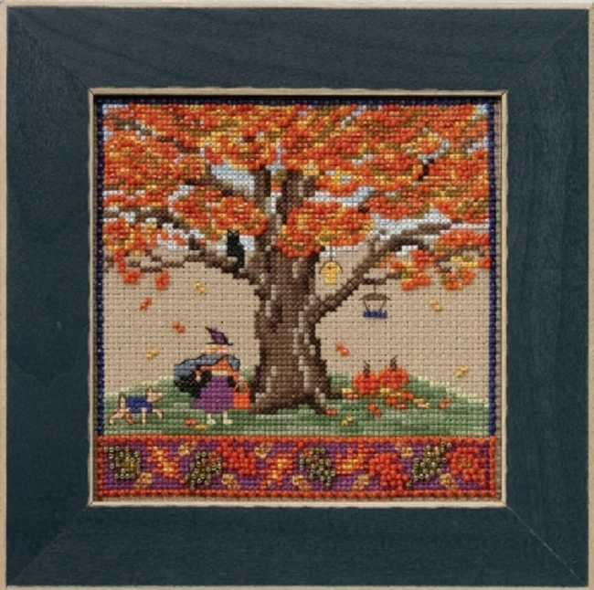 MILL HILL Counted Cross Stitch Beads Kit MIGHTY OAK TREE QUARTET Fall