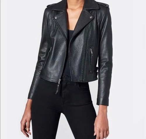NWT $898 Joie Leolani Lamb Leather Moto Jacket XXS