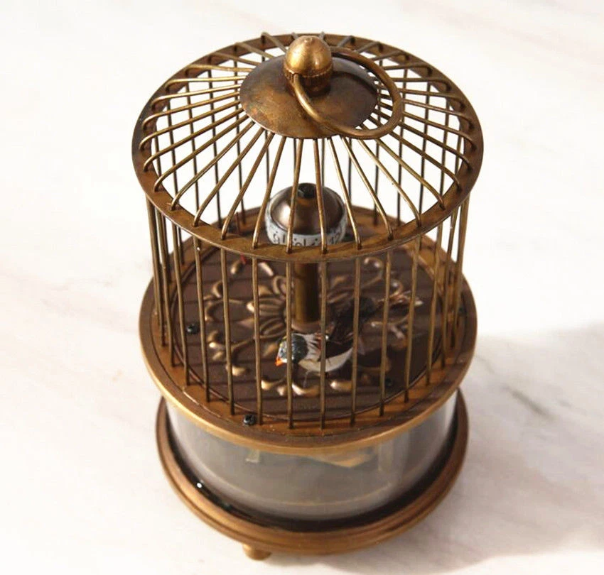 Rare Brass Birdcage Mechanical Table Clock - Image 3 of 4