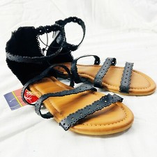 Beverly Hills Polo Club Black Ankle Strap Sandal Little Kids Size 1