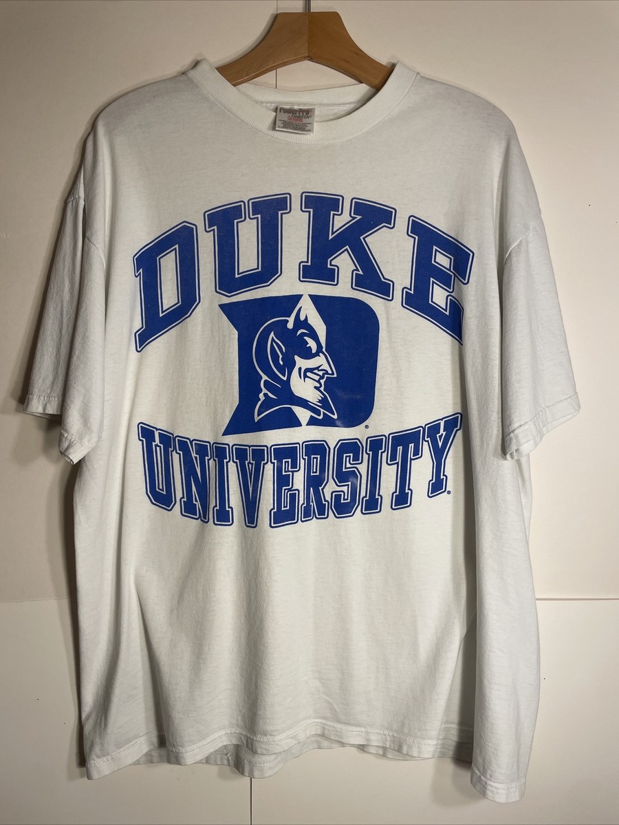 Vintage Duke University T-shirt Men's Size Xl Huge Print Blue And