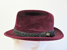 Vintage STETSON Twenty-Five 25 Purple Fedora Hat Sz 7 w Logo Pin - RARE