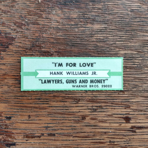 Jukebox Strip: HANK WILLIAMS JR - I'm for Love / Lawyers, Guns & Money - COUNTRY - Picture 1 of 2