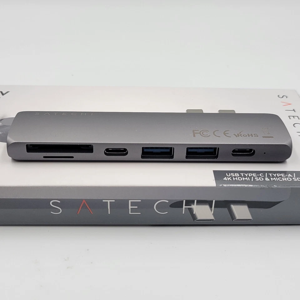 Satechi Dual USB Type-C Pro Hub HDMI 4K for Select MacBook Pro Air Space Gray - Image 4 of 4