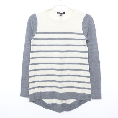 Mango fine knit jumper grey stripe size 36 S 