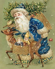 1900 Merry Christmas Santa Poster Reproduction Giclee Print on Fine Art Paper