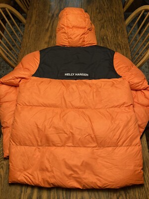 HELLY HANSEN Men's Arctic Patrol Duck Down Parka Orange/Black Sz