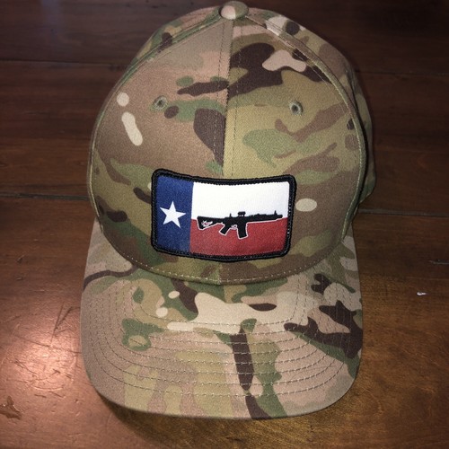 Black Rifle Coffee Co Texas AR-15 Flag True American Camouflage Fitted Hat - S/M