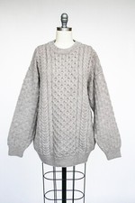 1970s Wool Knit Fisherman Sweater Oversized L