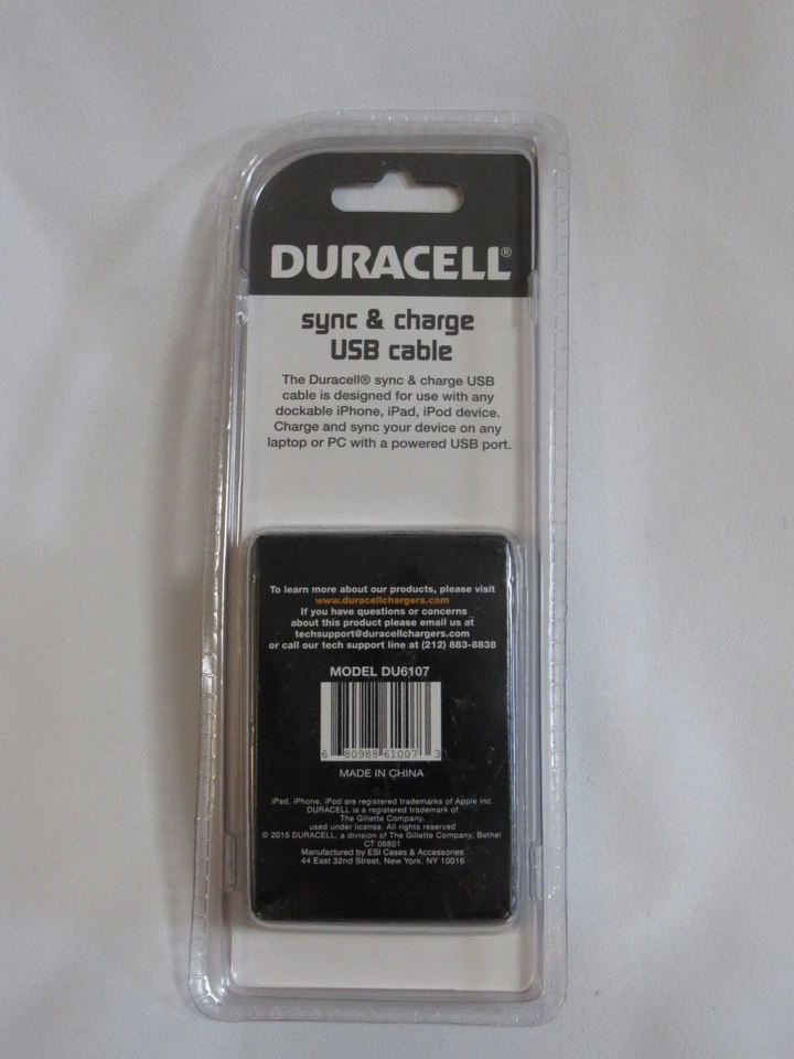 Duracell Sync & Charge USB Cable - For Use with Old iPod,iPhone and iPad 30 Pin - Image 3 of 3