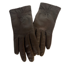 Vtg Womens Fownes Brown Genuine Leather Gloves Ladies 6.5 Drivng Classic Lined