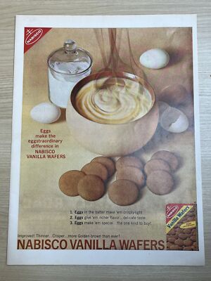 Nabisco Vanilla Wafers Cookies 1962 Vintage Print Ad Life Magazine